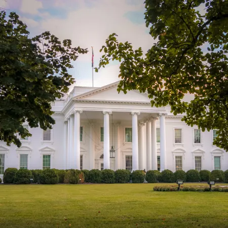 The White House on a fall day