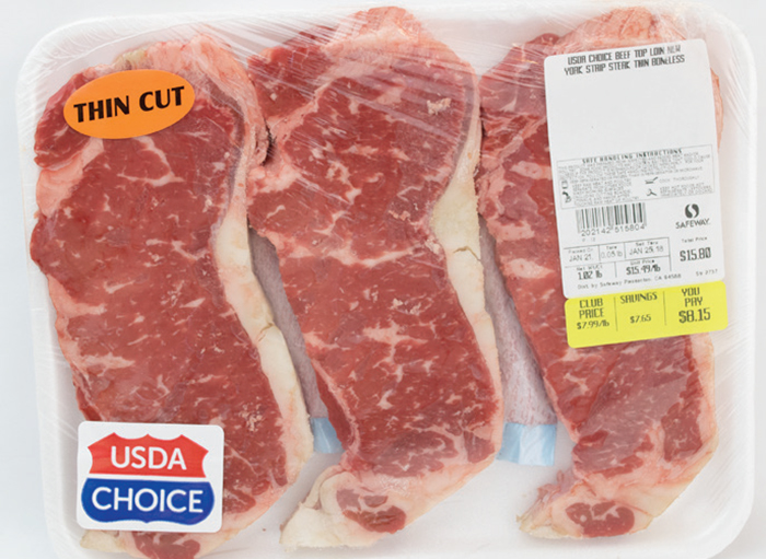 package of steaks