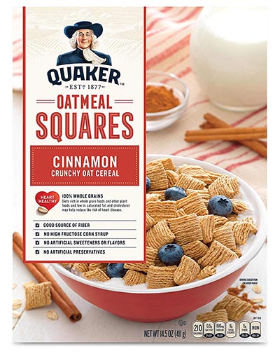 Crunchy whole-grain oat & wheat squares. Great for breakfast or snacking. 