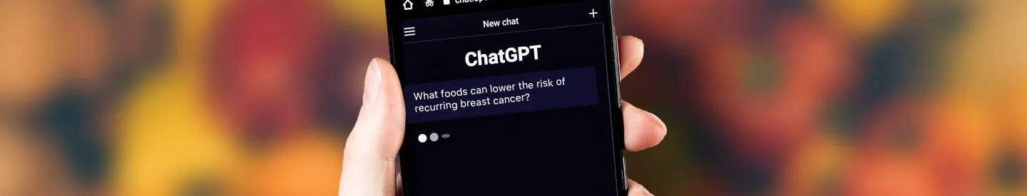 hand holding smart phone with colorful background