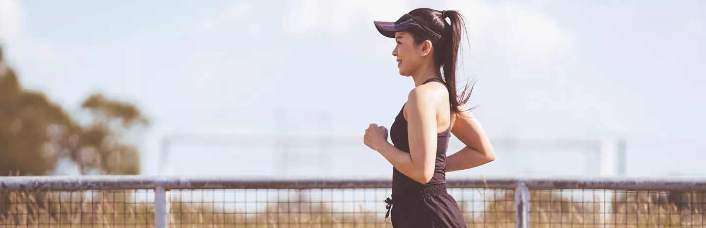 a woman running