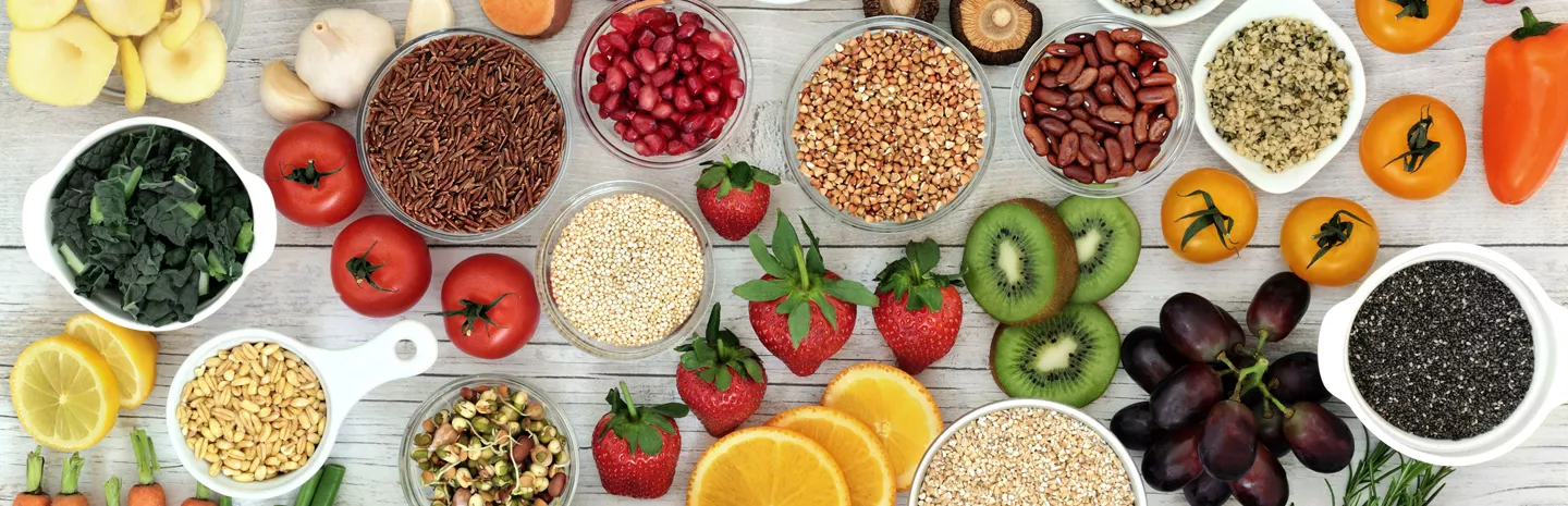 fruits vegetables and whole grains