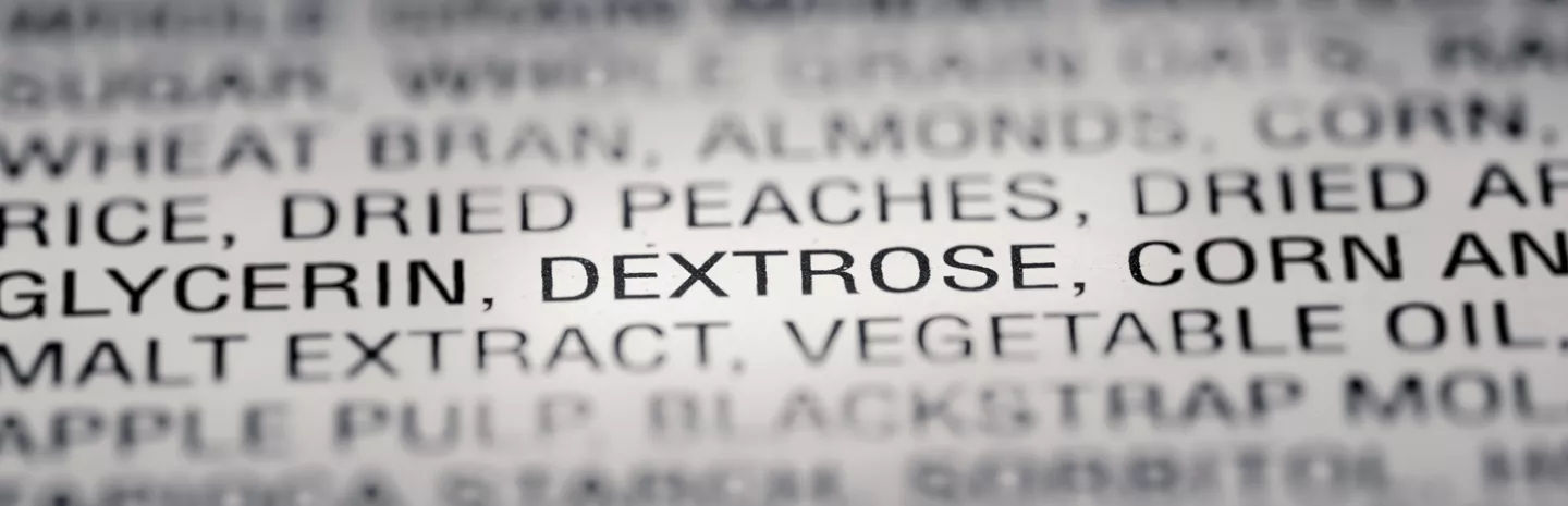 an ingredients label