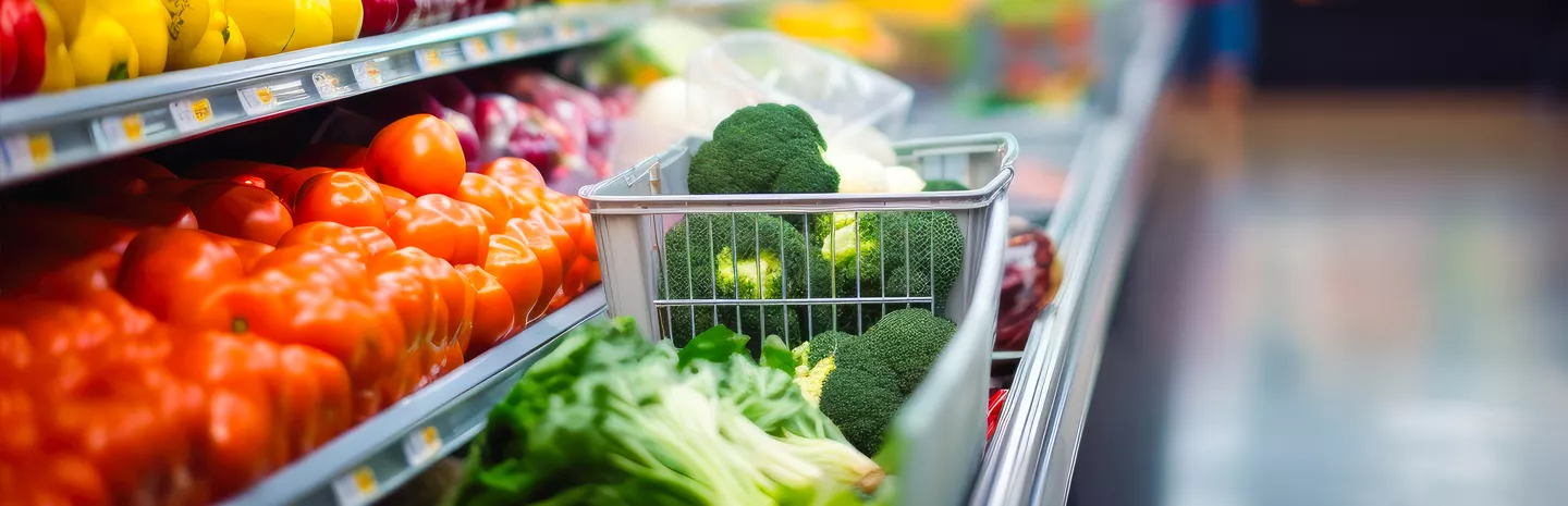 produce in a grocery store