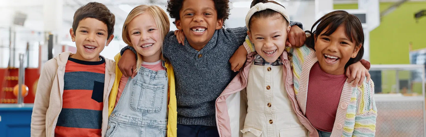 Group of children smiling