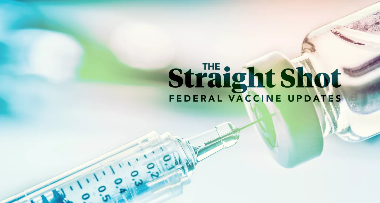 The Straight Shot title with a syringe and vial