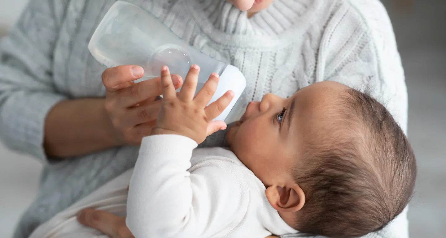 Baby drinking formula