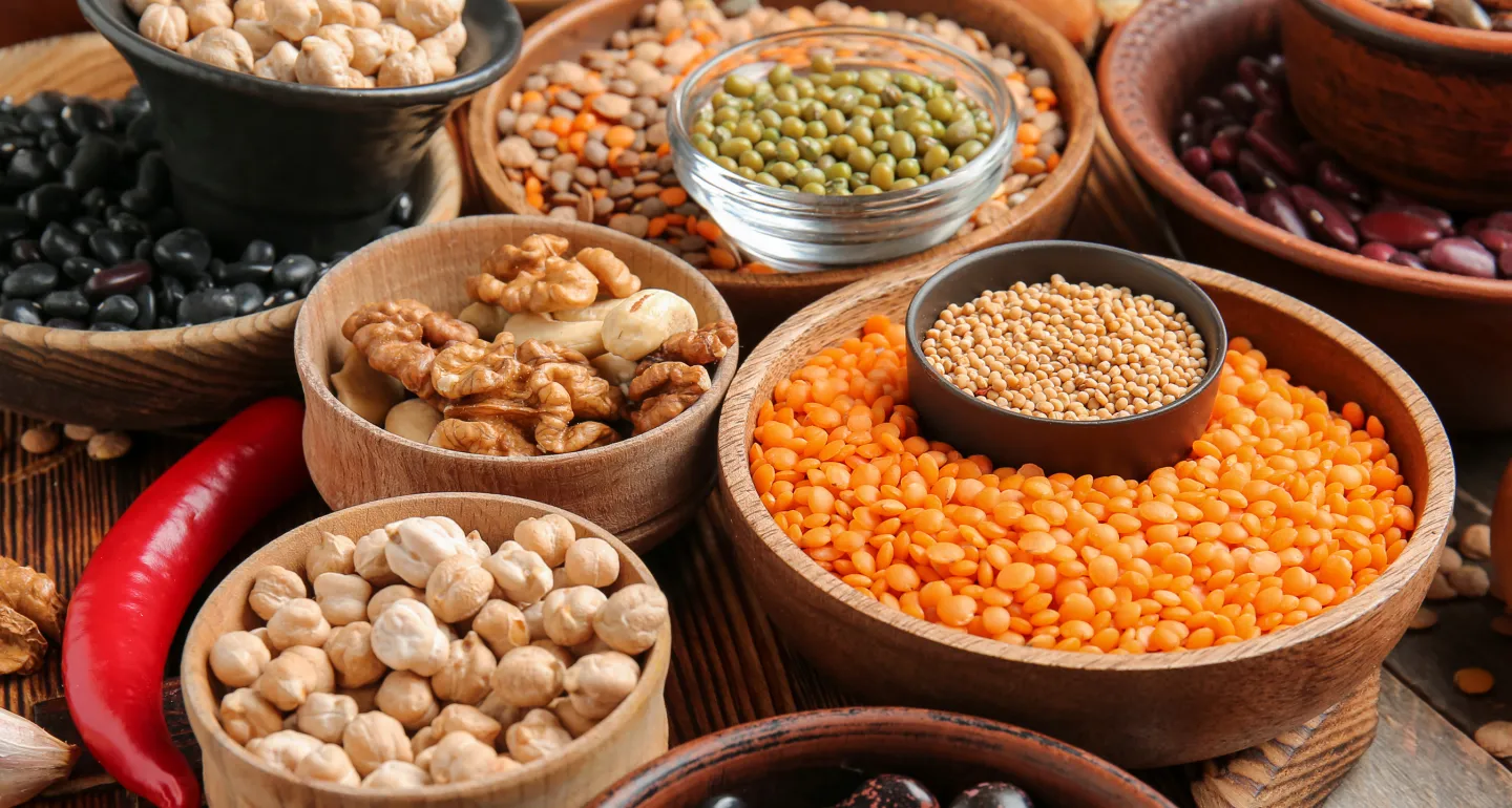 an assortment of beans and legumes