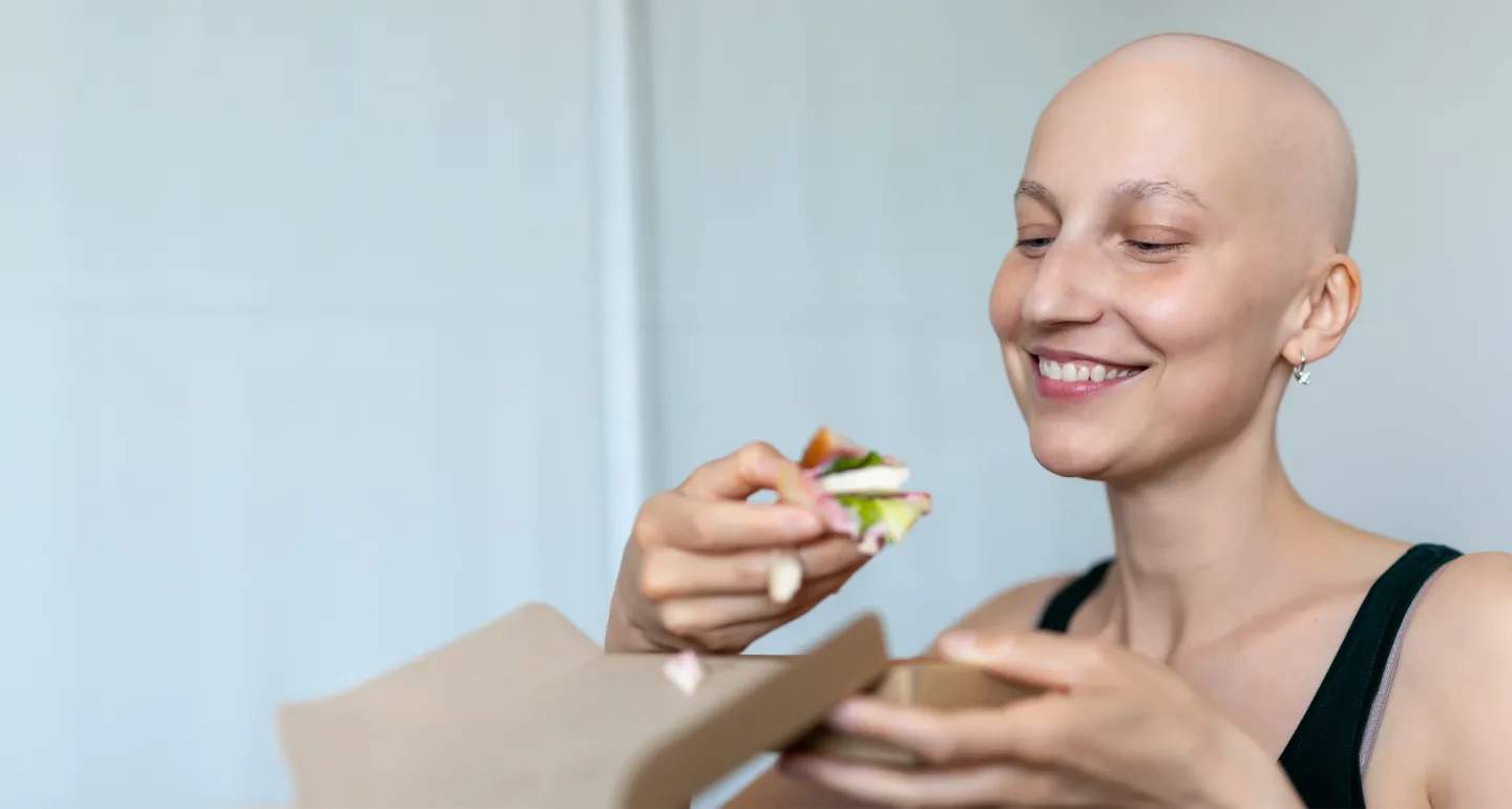 a female cancer survivor eating soy foods