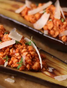 eggplant stuffed with tomato sauce