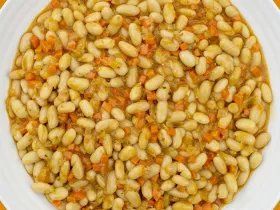 stewed beans in a bowl