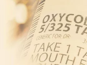 close up of medication label