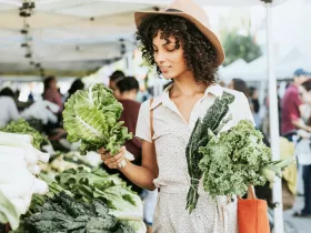 woman at a farmers market