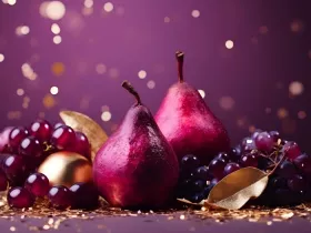 Purple fruit and confetti