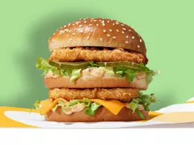 McDonalds Chicken Big Mac with green background