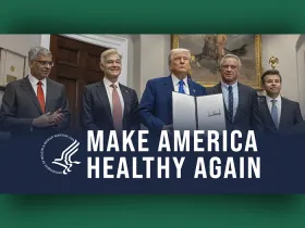 L-R: Martin Makary, Mehmet Oz, Donald Trump, Robert F. Kennedy, Jr., Jay Bhattacharya
