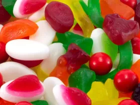 A closeup view of colorful candies