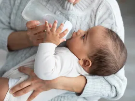Baby drinking formula