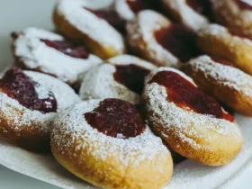 Pastries with jam in the center.