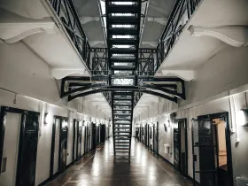 Empty prison hallway