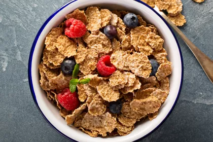a bowl of whole-grain cereal