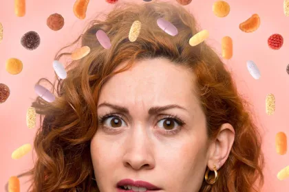 confused woman biting lip