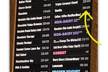 ben & jerry's menu board