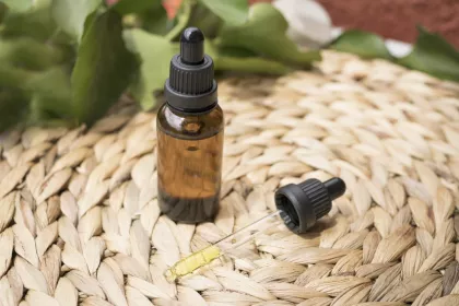 CBD oil in a dropper