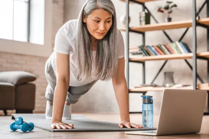 woman in plank position