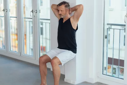 man doing knee exercises