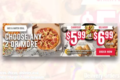 Domino's mix and match deal advertisement