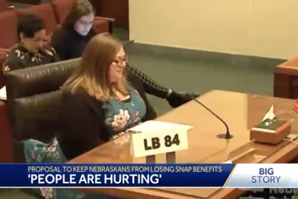 A screenshot of the hearing airing on KETV ABC 7.