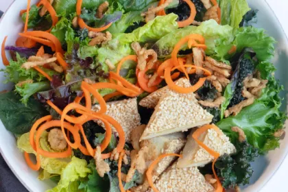 Tofu with Sesame Vinaigrette Salad