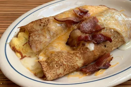 Plate of IHOP's Take the Breakfast Crepes