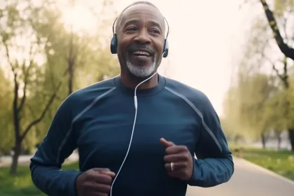 man jogging a in a park