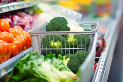 produce in a grocery store