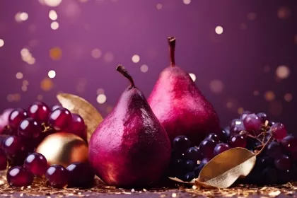 Purple fruit and confetti