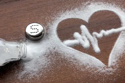 A cardiogram made out of table salt