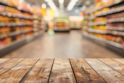 Blurred isle of a grocery store