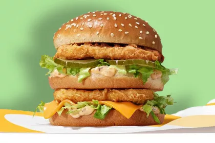 McDonalds Chicken Big Mac with green background