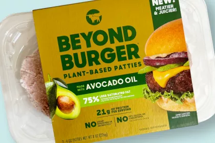 Package of the new Beyond Burger made with avocado oil