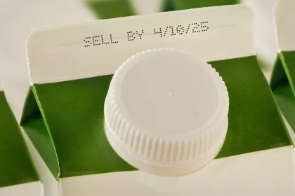 milk cartons showing a sell-by date