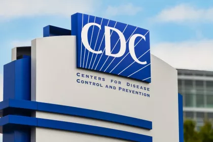 The sign in front of the CDC building