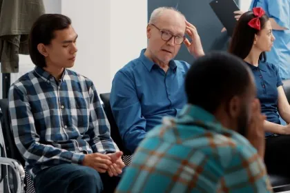 Waiting room area for medical consultation at busy clinic