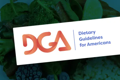 DGA logo overlayed on a salad