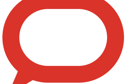 The Conversation's speech bubble logo in red.