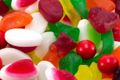 A closeup view of colorful candies