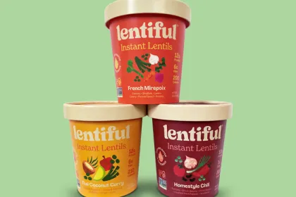 3 lentiful cups in the flavors of French Mirepoix, Thai Coconut Curry, and Homestyle Chili