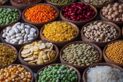 Assortment of beans, grains, and lentils