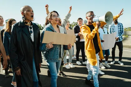 Advocates at a rally